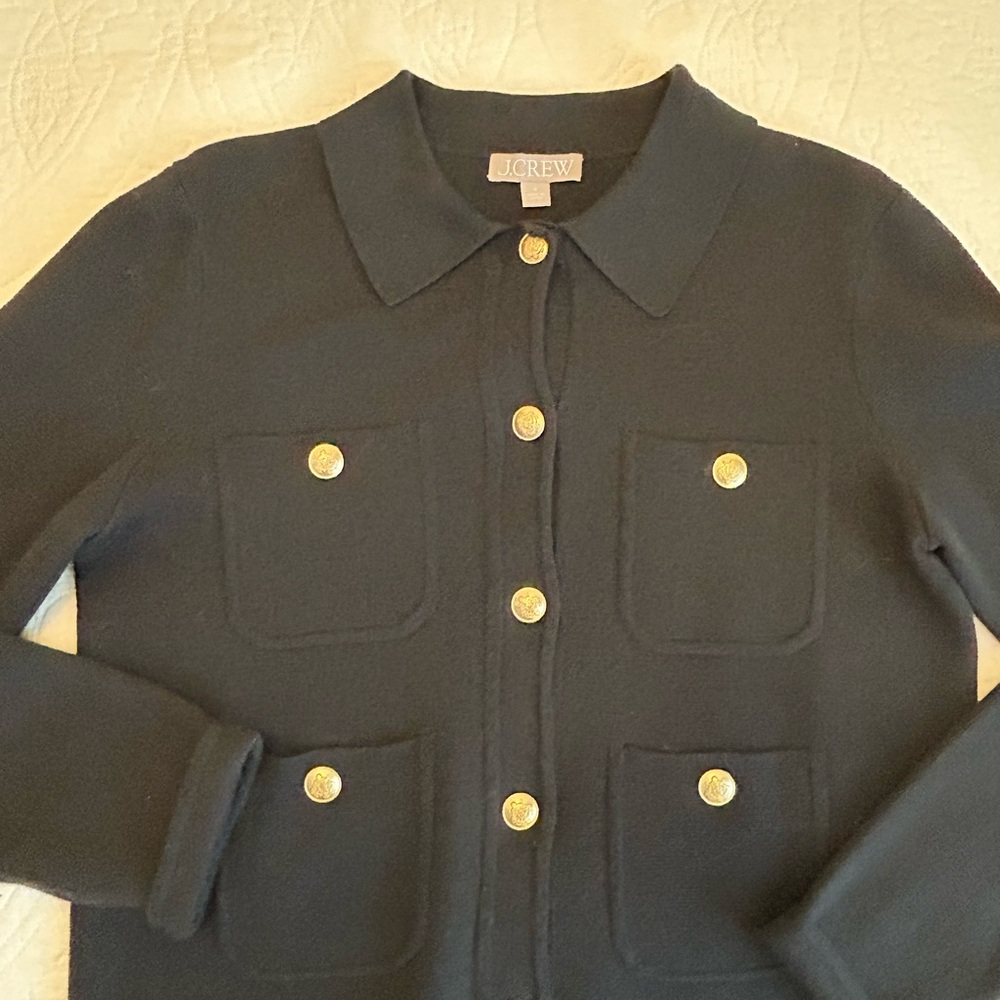 J. Crew Black Blazer with Gold Accents
